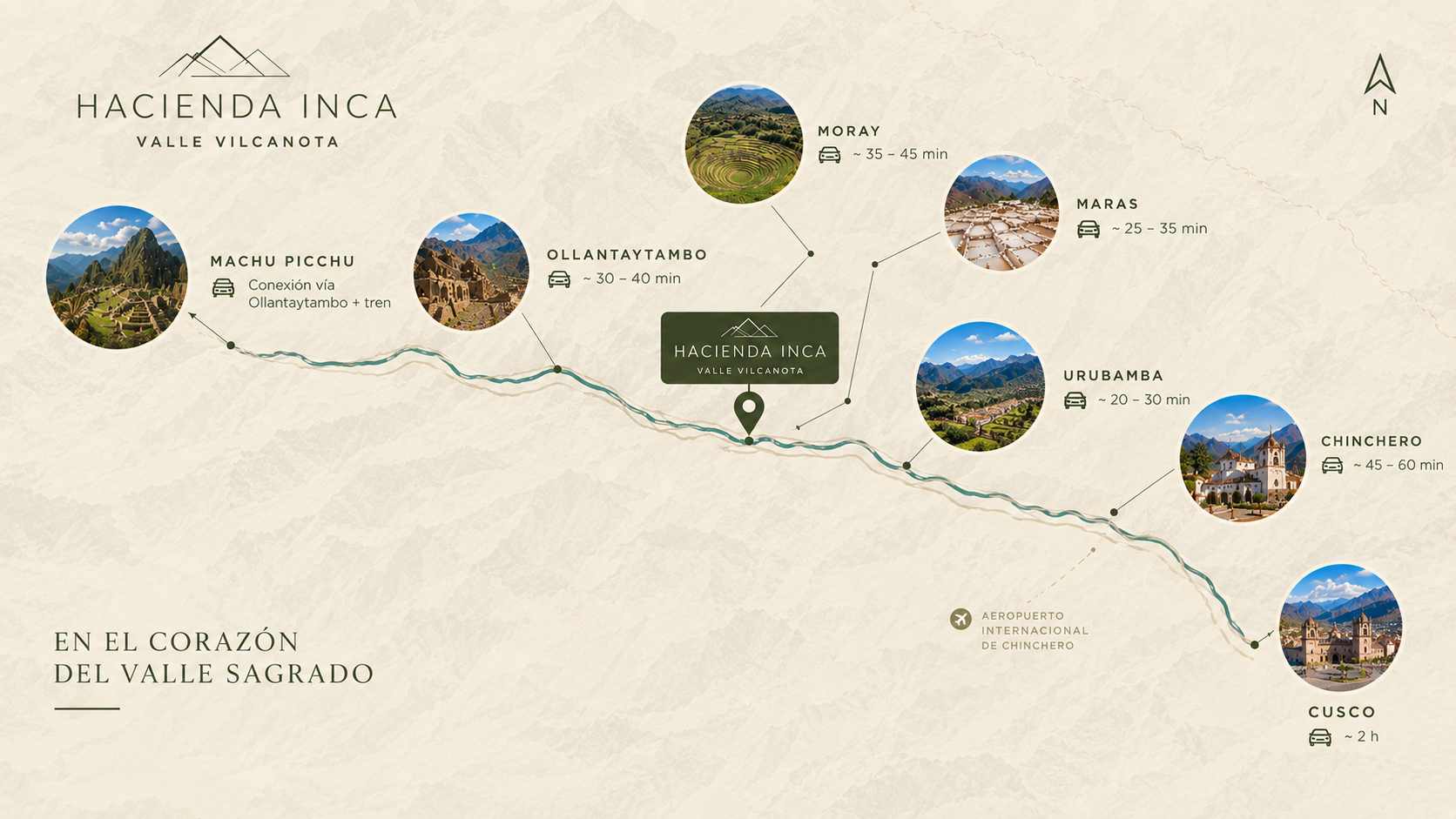 Mapa de ubicación de Hacienda Inca en el Valle Sagrado
